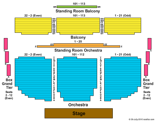 McCarter Theatre Center End Stage Seating Chart